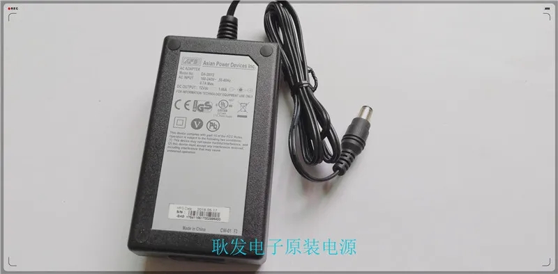 *Brand NEW*Genuine APD 12V 1.66A AC Adapter DA-20I12 6.5*3.0MM Power Supply